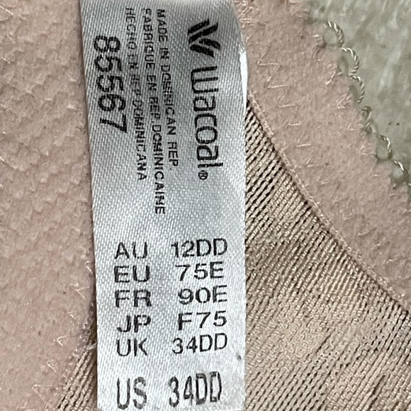 Wacoal Breast Cancer Awareness Bra Womens 34DD Beige Floral Lace Underwire 85567 - Picture 9 of 11